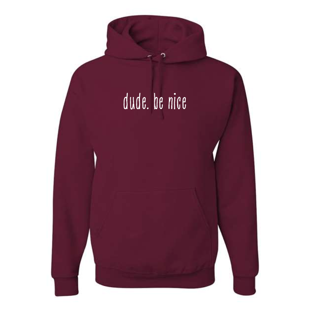 dude. be nice Hoodie Dude. Be Nice