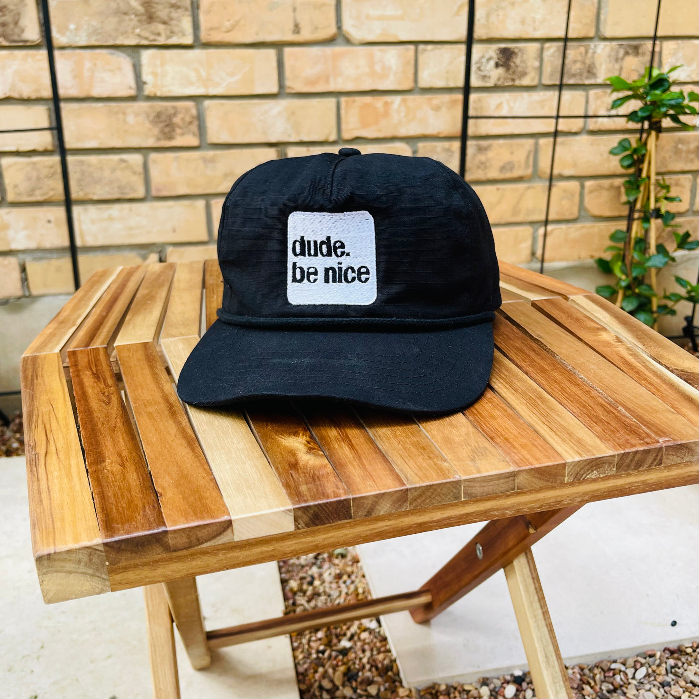 Dude. Be Nice Square Logo Hat (Snapback)