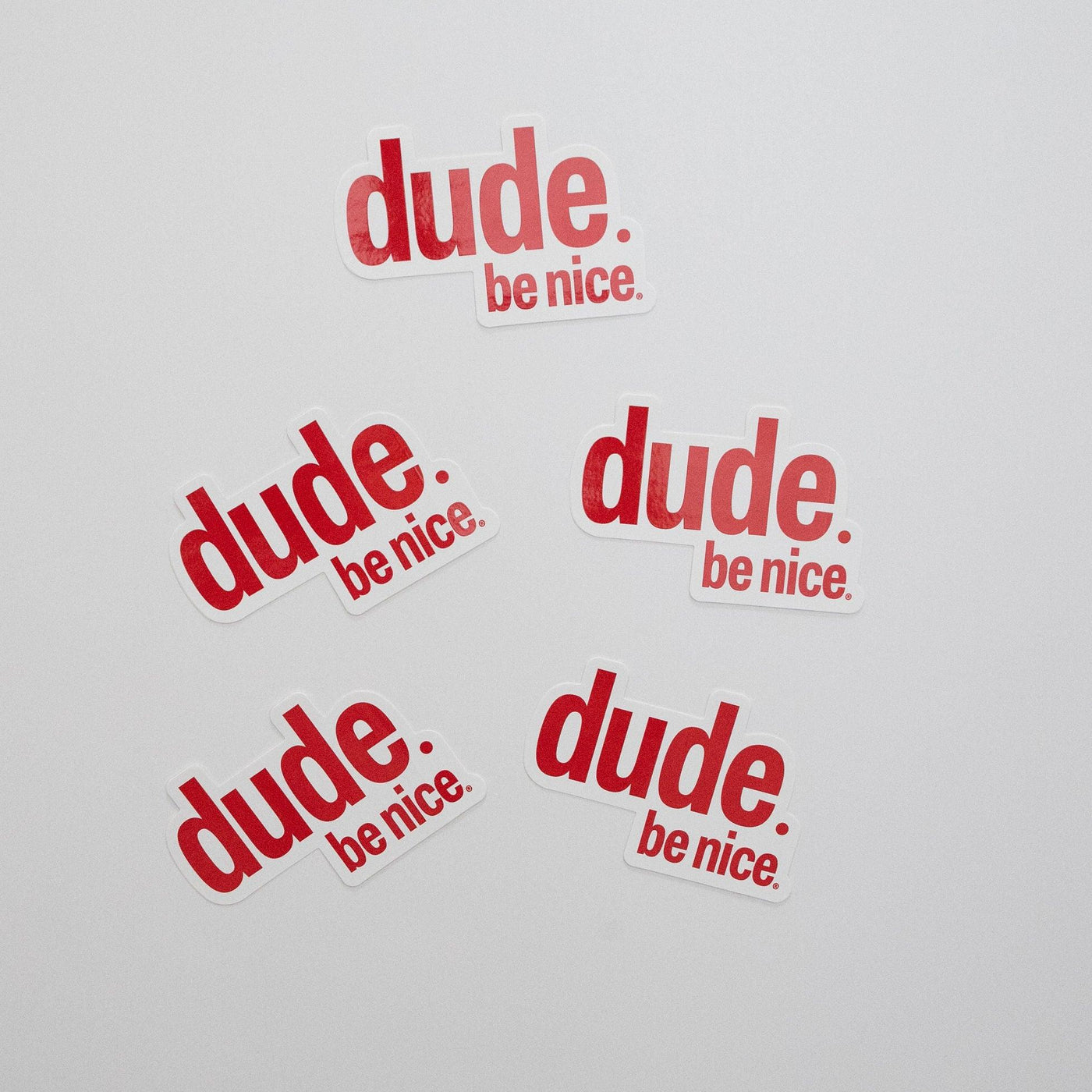Sticker 10 Pack (Red) - Dude. Be Nice