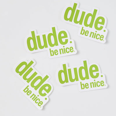 Sticker 10 Pack (Lime Green) - Dude. Be Nice